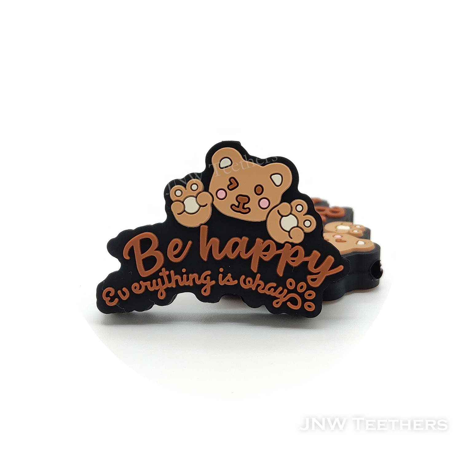 Be happy everything is okey bear silicone focal beads
