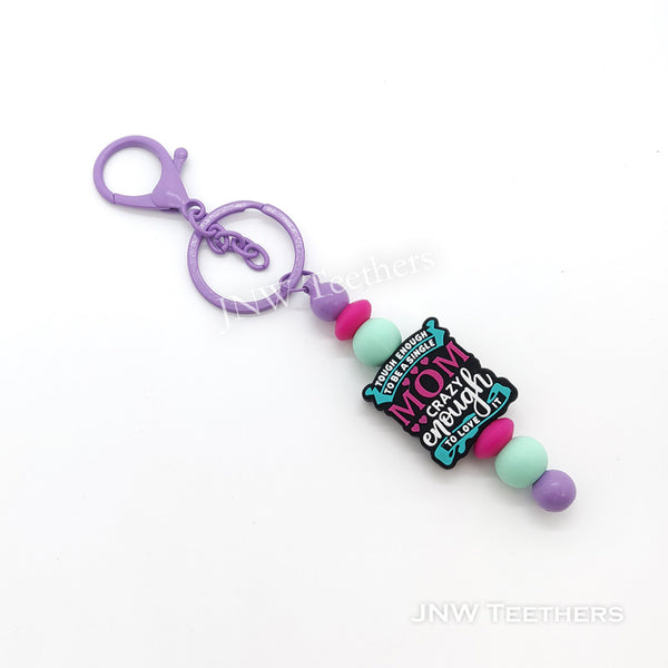 Focal Bead Beadable Bar Keychain