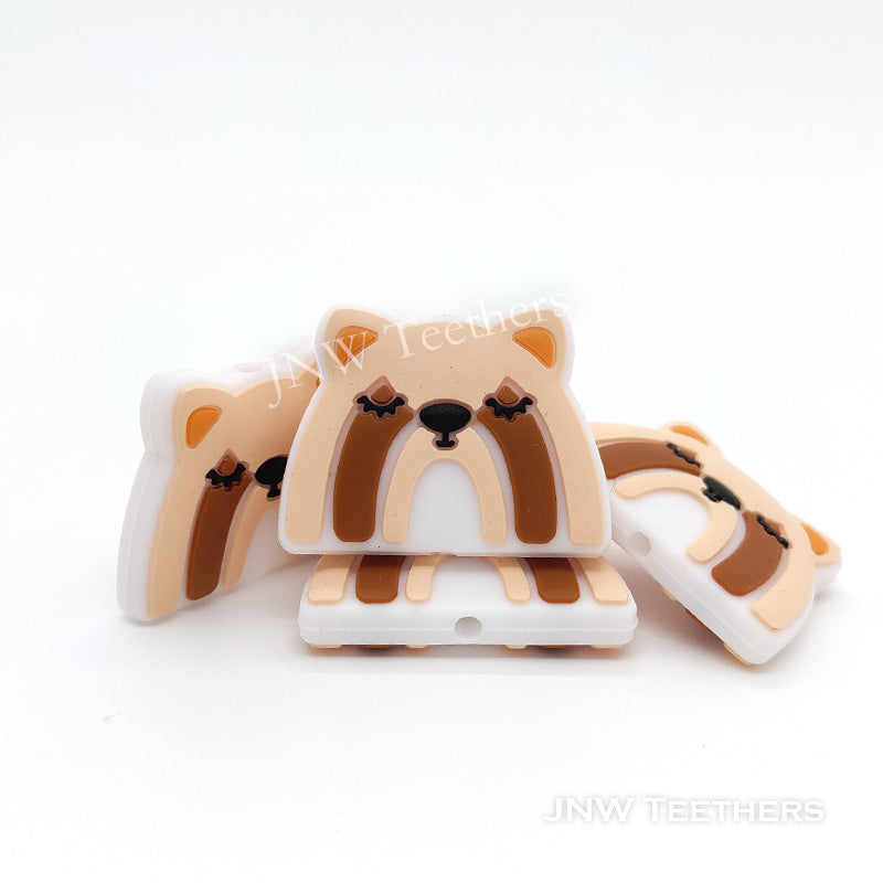 Rainbow bear silicone focal beads