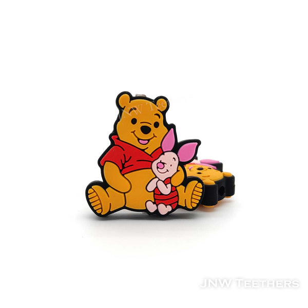 Bear and pink pig silicone focal beads