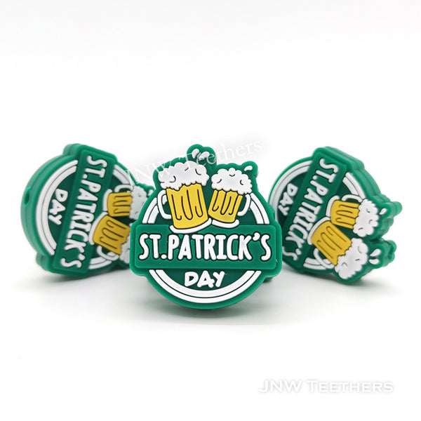 St. Patrick's day Beer silicone focal beads