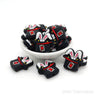 Black magic hat bunny ear silicone focal beads