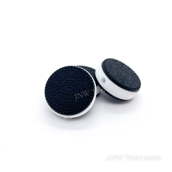 Black Biscuit silicone focal beads