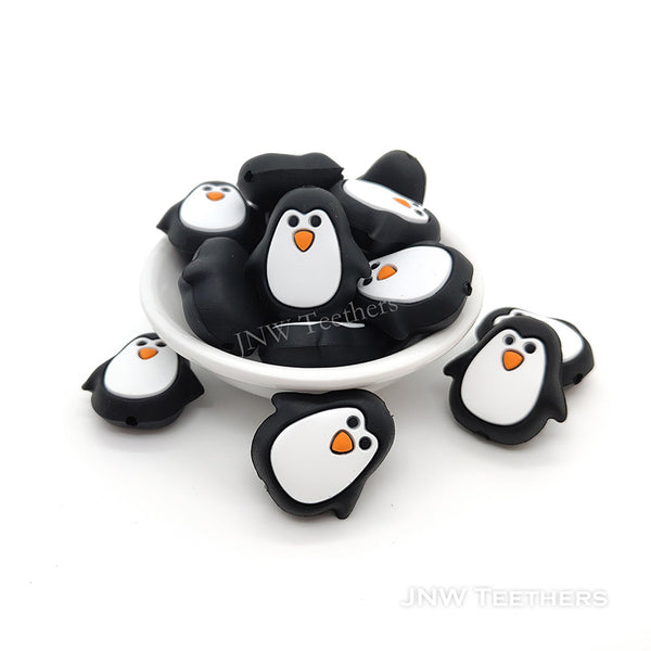 Black Penguin Silicone Focal Beads