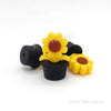 Black Sunflower in Pot Silicone Focal Beads