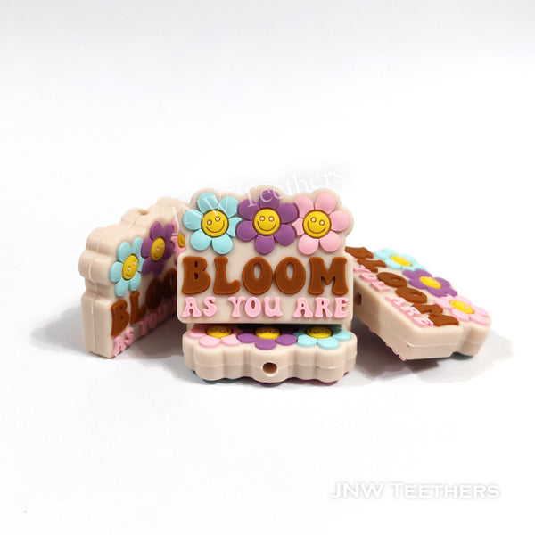Bloom as you are colorful flowers silicone focal beads