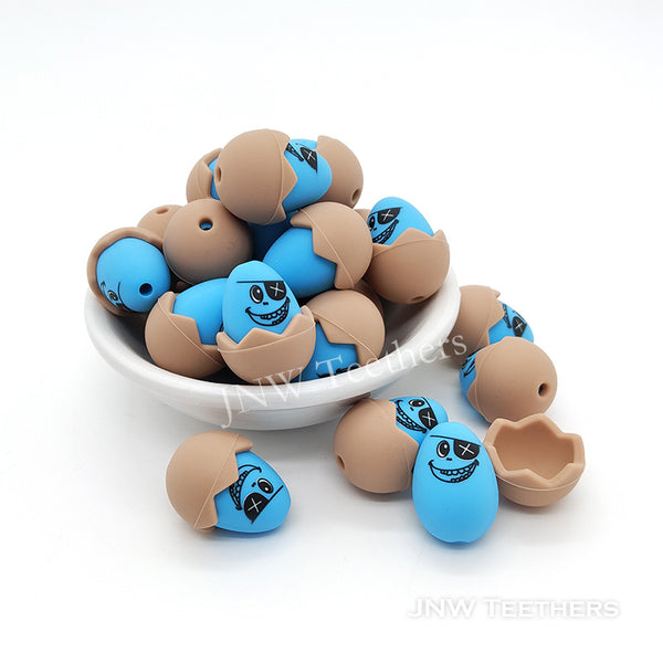 Blue cyclops Easter eggs silicone focal beads