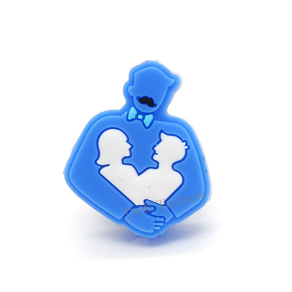 Blue charms silicone focal beads