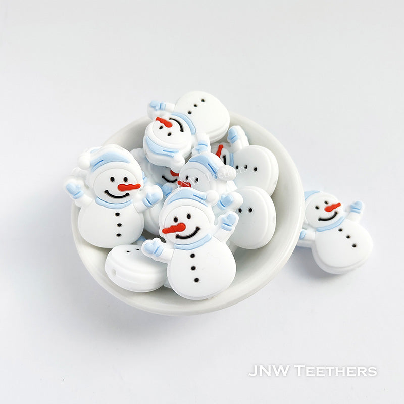 Snowman Silicone Focal Bead