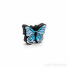 Butterfly silicone focal beads blue