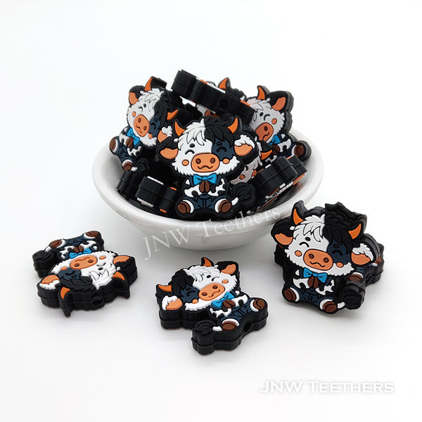 Bow Tie Cow Silicone Focal Bead