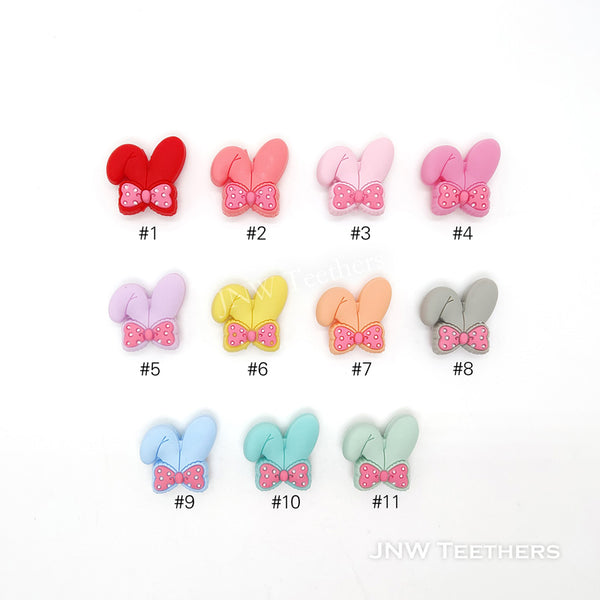 Rabbit ear bowknot silicone focal beads