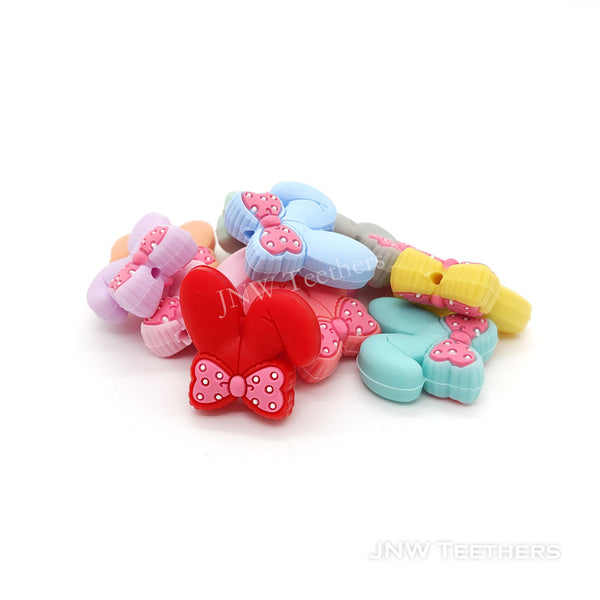 Bowknot bunny ear silicone focal beads