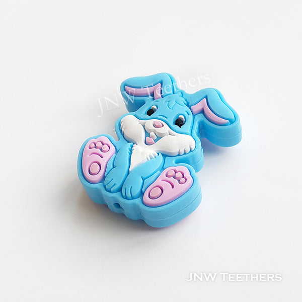 Bunny Silicone Focal Beads Blue