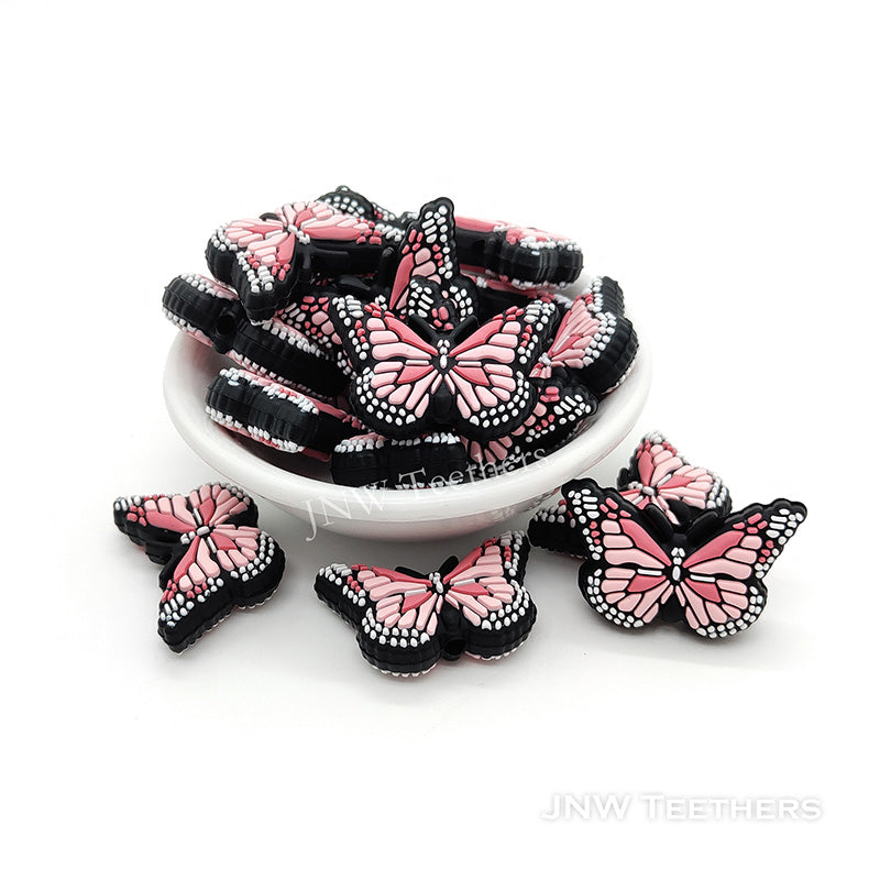 Pink   Butterfly Silicone Focal Beads