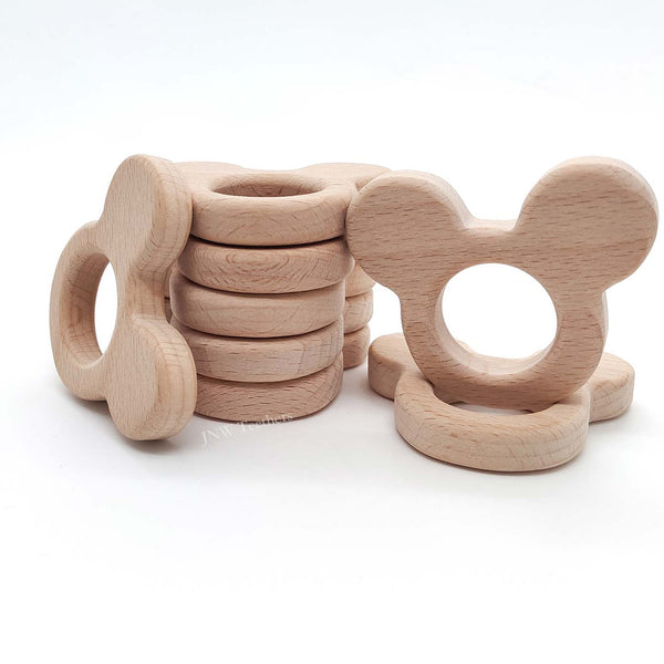 Mickey  head- Beech Wood Pendants
