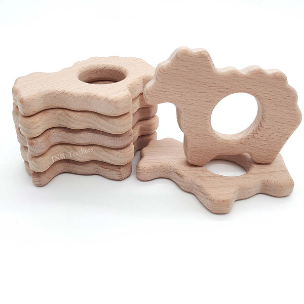 5pcs Sheep- Beech Wood Pendants