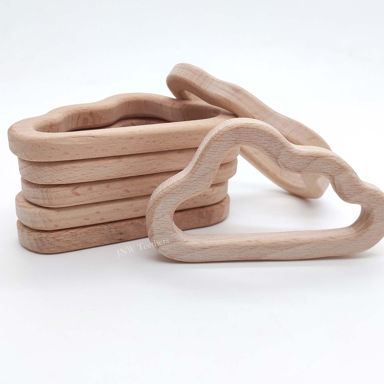 5pcs Thin cloud- Beech Wood Pendants