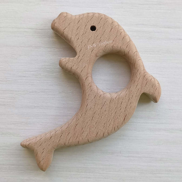 5pcs Dolphin- Beech Wood Pendants