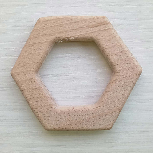 5pcs Hexagon-Wood Pendants