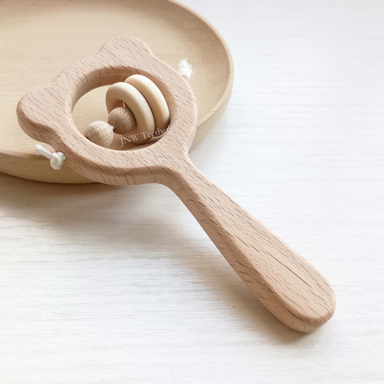 5pcs Rattle-Wood Pendants