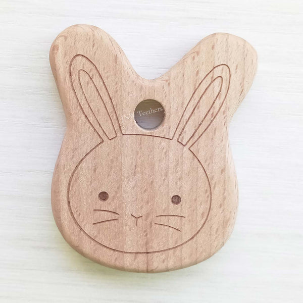 5pcs Rabbit head-Wood Pendants