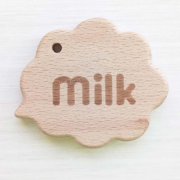 5pcs  Milk-Wood Pendants