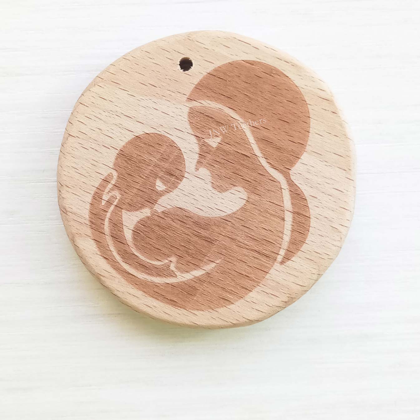 5pcs  Circle-Wood Pendants C826