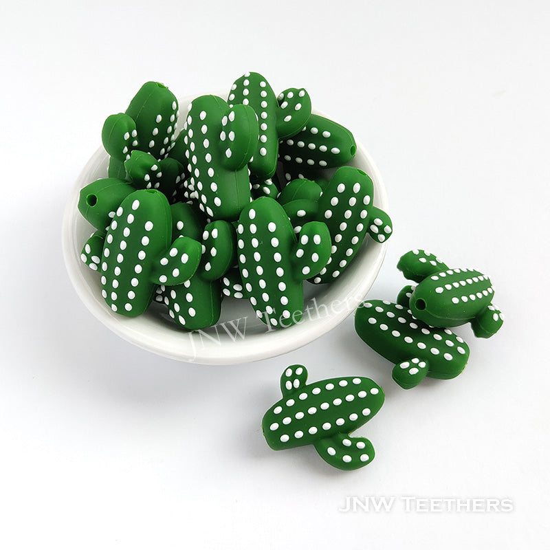 Cactus silicone focal beads