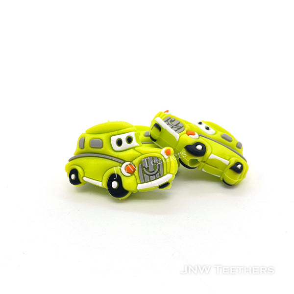 Chartreuse Vintage Car Silicone Focal Beads