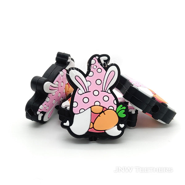 Carrot bunny ear gnome silicone focal beads