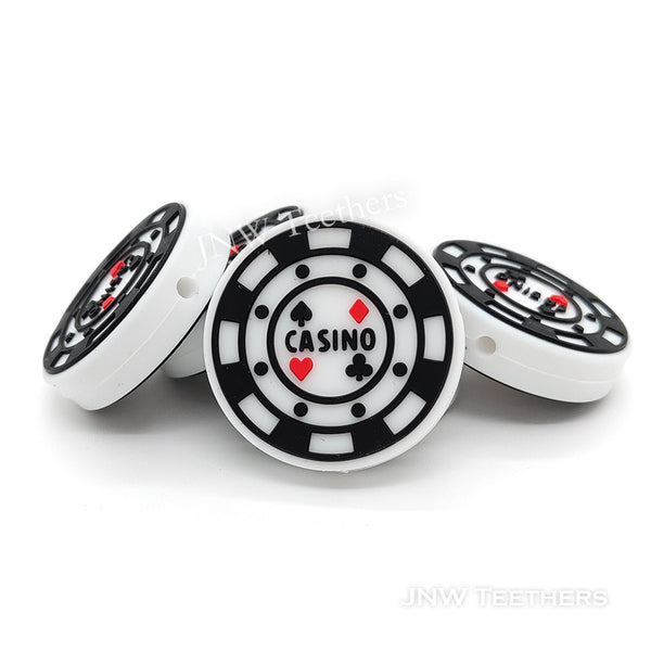 Casino playing card silicone focal beads