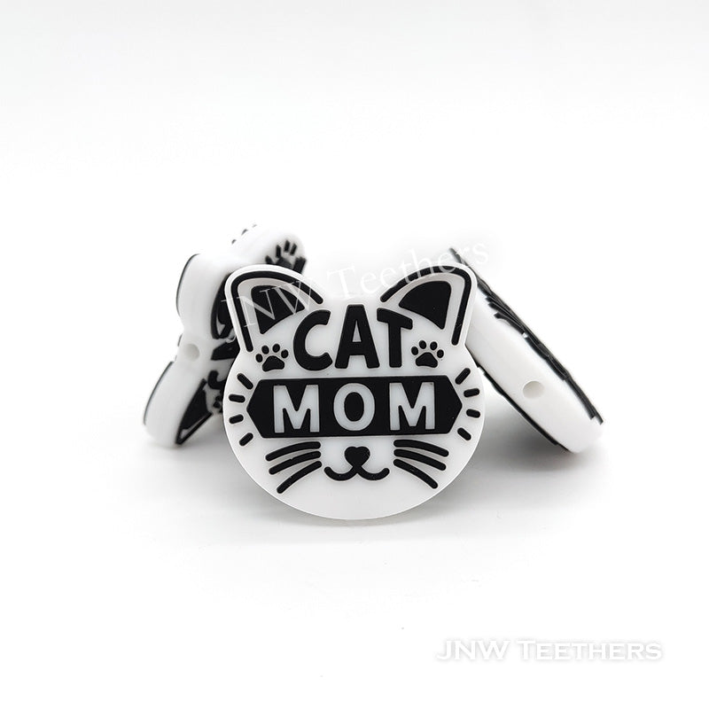 Cat mom paw silicone focal beads