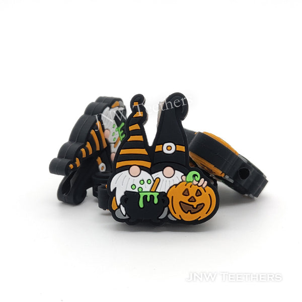 JNW Teethers Cauldron pumpkin gnomes silicone focal beads