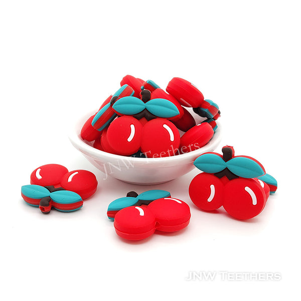 Cherry silicone focal beads