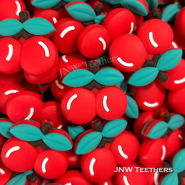 Cherry silicone focal beads