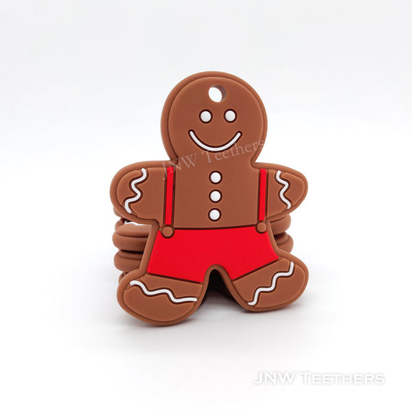 Gingerbread man silicone teether
