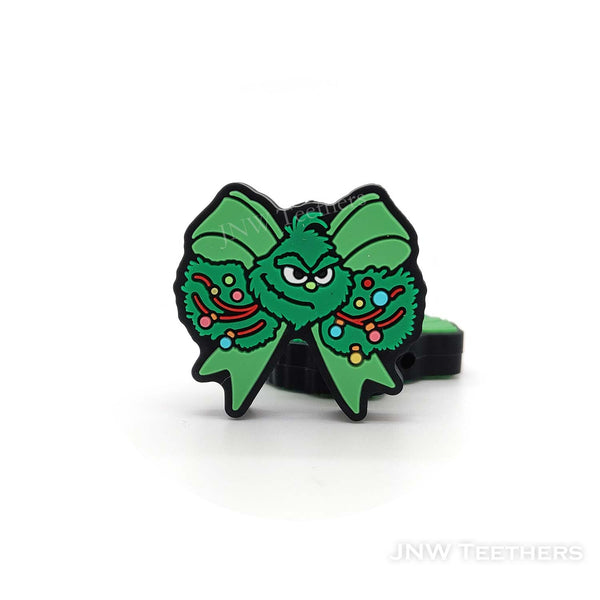 Christmas Grinc bowknot silicone focal beads