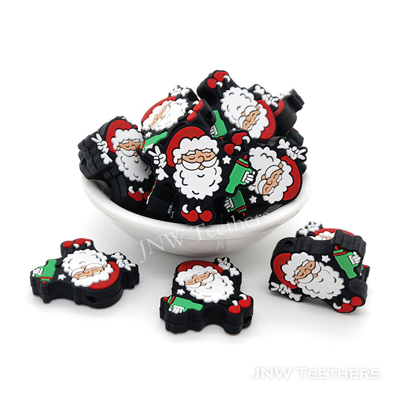 Christmas Santa silicone focal beads