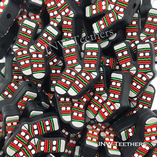 Christmas Socks shaped focal beads