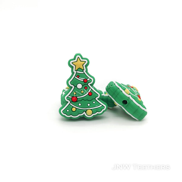 green christmas tree focal beads