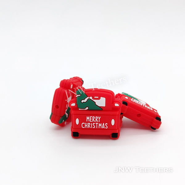 Christmas Red Truck Silicone Bead