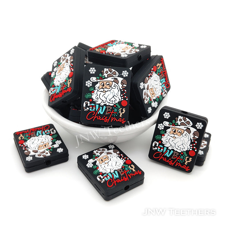 Christmas cowboy silicone focal beads