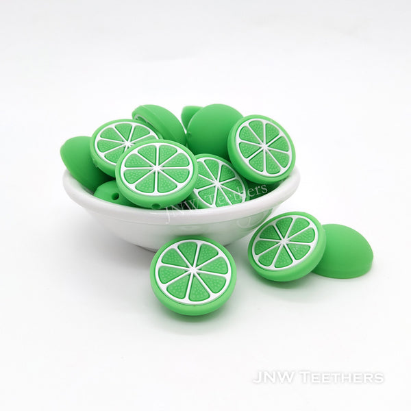 Citrus silicone focal beads green