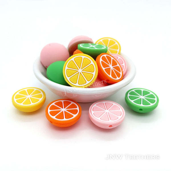 Citrus silicone focal beads