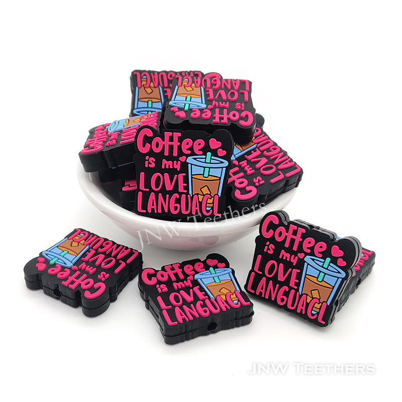 Coffee is my love languacl silicone focal beads