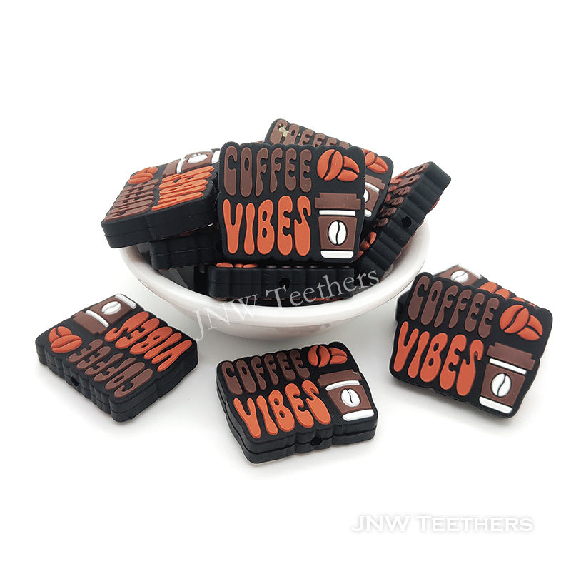 Coffee vibes silicone focal beads