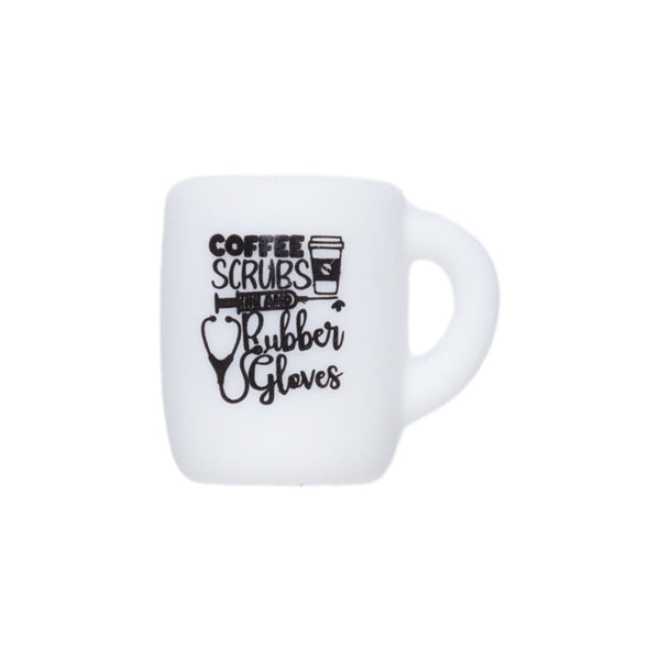 Coffee scrubs and rubber gloves printed coffee mug silicone beads wholesale