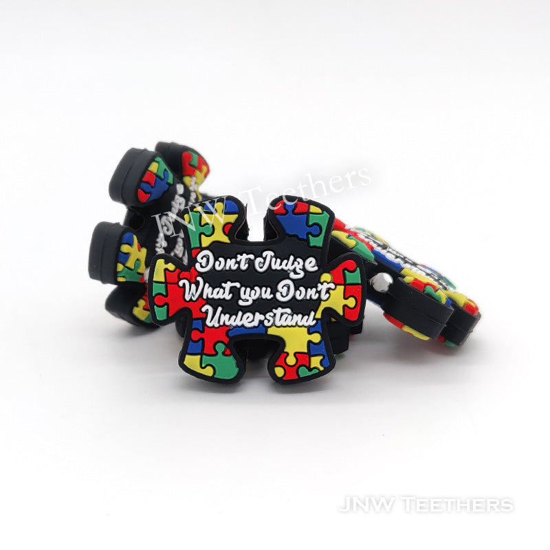 Pack 5 Autism Puzzle Silicone Focal Beads