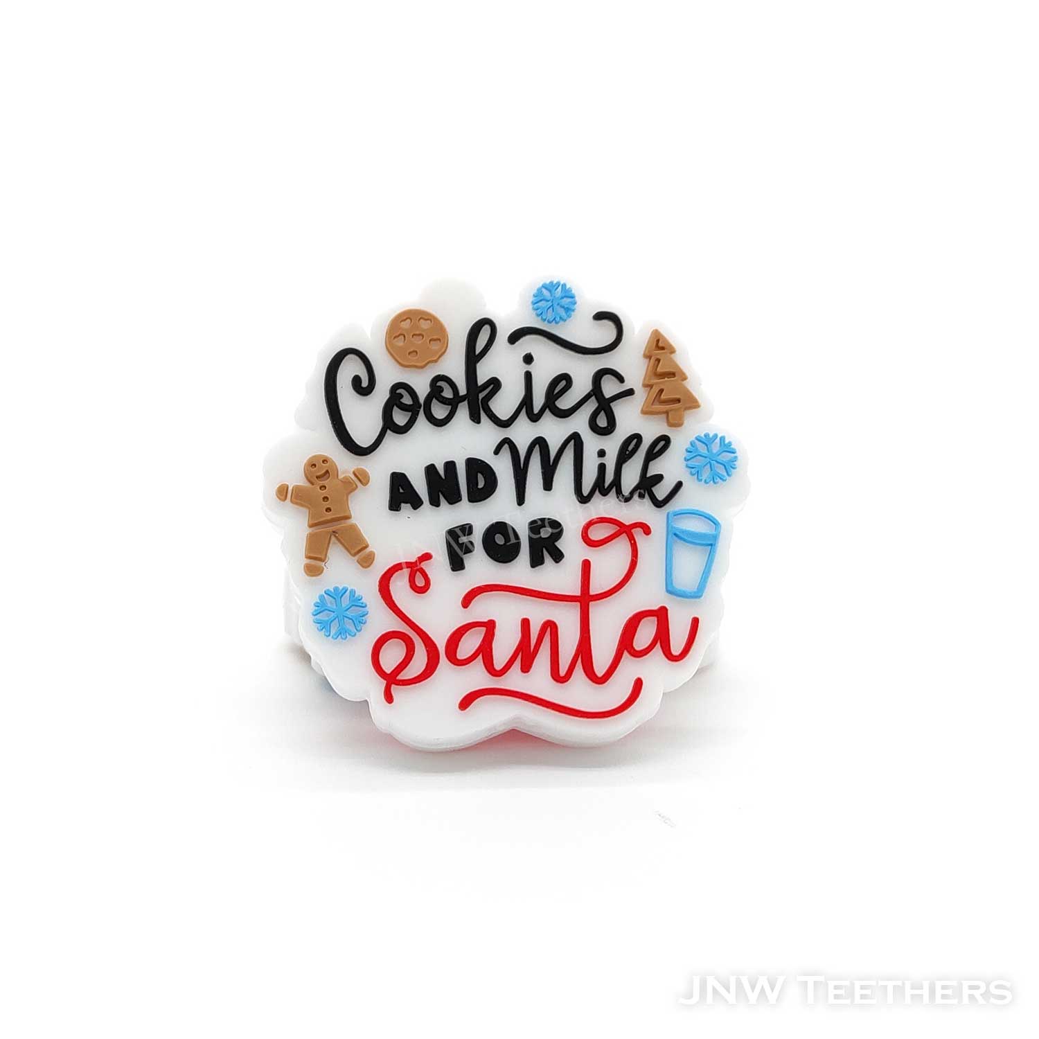 Cookies and Milk for Santa silicone focal beads